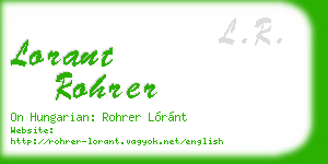 lorant rohrer business card